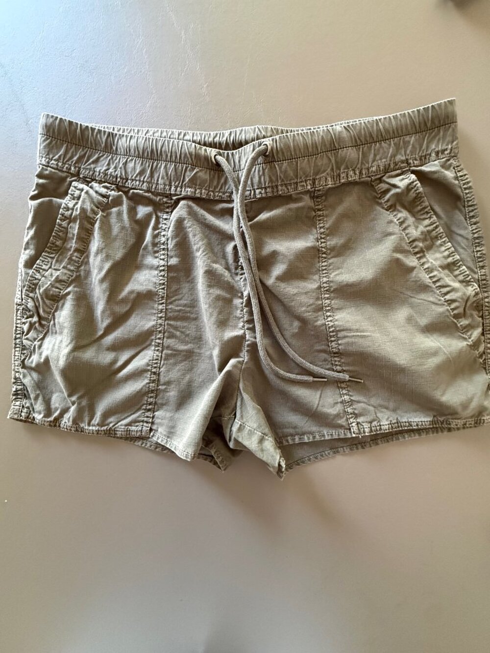 James Perse Shorts Womens Medium 2 Army Green Ripstop Drawstring Pull On Casual